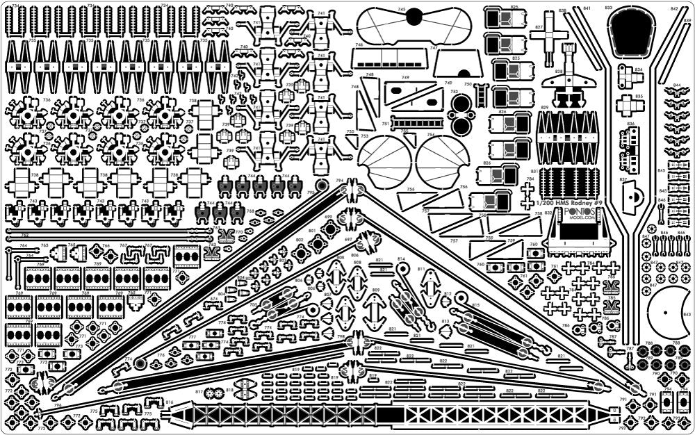 Pontos 23007F1 HMS RODNEY 1942 Kit de détails au 1/200 – image 31