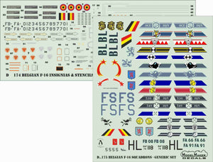 Décalcomanies ModelMaker D48175 Escadrons belges de F-16 - Set générique 1/48 – imagen 2