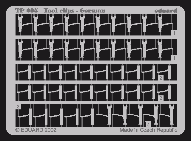 Clips d'outils Eduard TP005 (allemand, échelle 1/35)