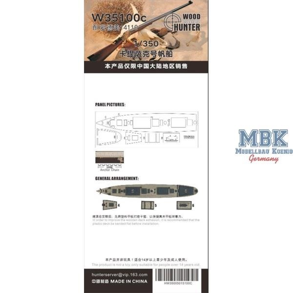 Maquette Wood Hunter W35100 Cutty Sark (pour Academy 14110) à l'échelle 1/350