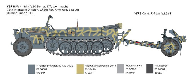 Italeri 6595 Sd. Kfz. 10 Demag D7 avec canon de 7,5 cm leIG 18 et équipage au 1/35 – Bild 3