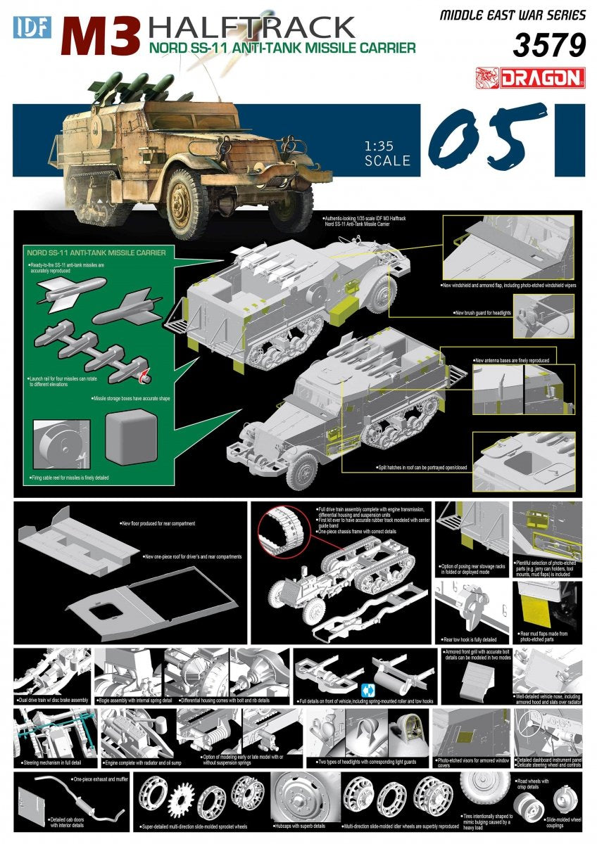 Dragon 3579 IDF M3 Halftrack Nord SS-11 Porte-missiles antichar 1/35