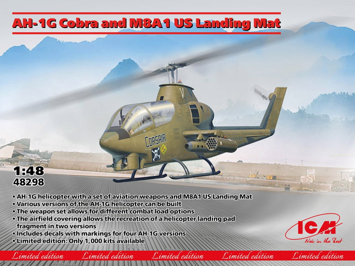 Tapis d'atterrissage américain ICM 48298 AH-1G Cobra et M8A1 au 1/48