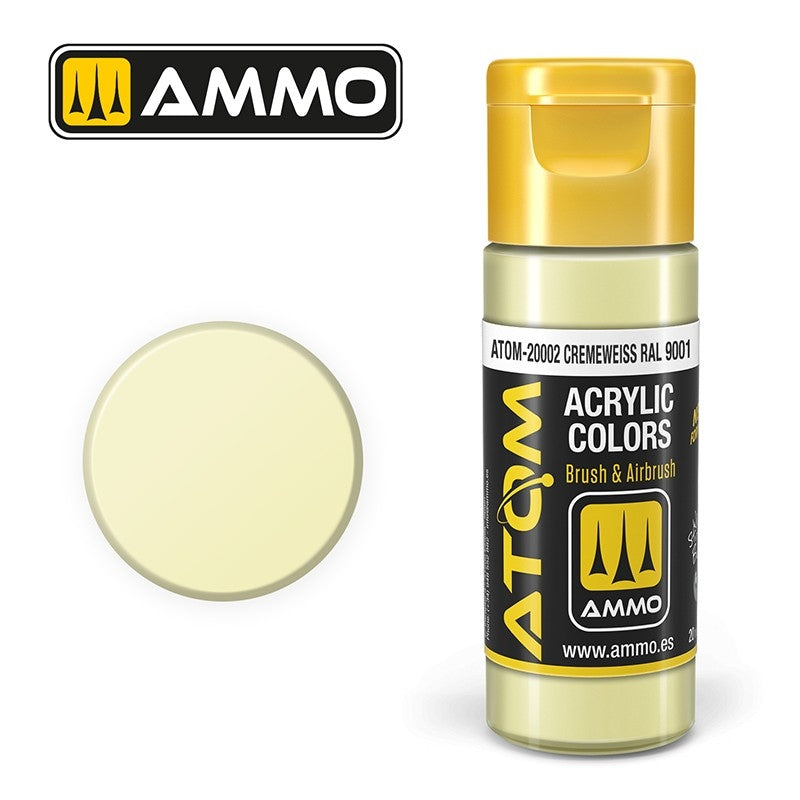 AMMO de Mig Jimenez 20002 ATOM COLOR Crème Weiss RAL 9001 20ml