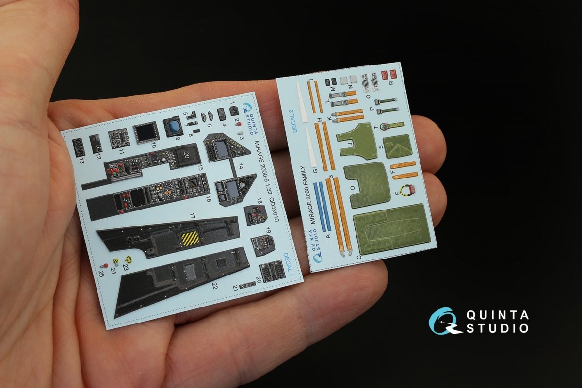 Intérieur imprimé en 3D et coloré sur papier décalcomanie Quinta Studio QD32010 Mirage 2000-5 (pour maquette Kitty Hawk) 1/32 – image 2