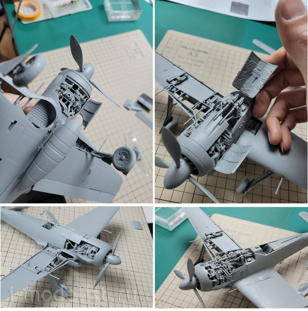 Maquette Border BF-003 Focke-Wulf Fw 190A-6 avec Wgr. 21 et intérieur complet du moteur et de l&amp;#39;armement, échelle 1/35 – immagine 2