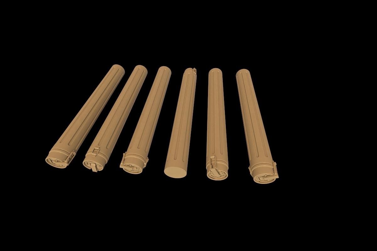 Panzer Art RE35-624 Conteneurs de munitions métalliques pour canon antiaérien FlaK/KwK36 de 88 mm (modèle tardif) (12 pièces) 1/35