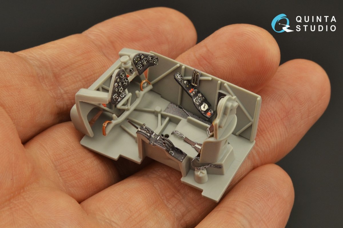 Intérieur imprimé en 3D et coloré sur papier décalcomanie Quinta Studio QD48230 Fiat CR.42 (Italeri) 1/48 – Bild 9