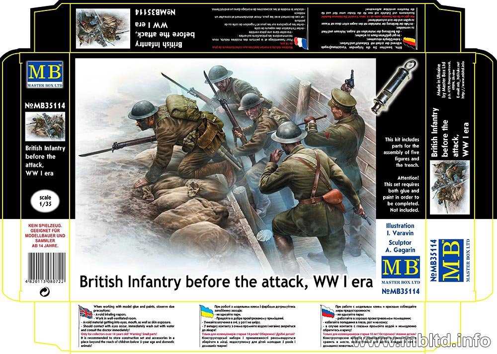 Master Box 35114 Infanterie britannique avant l&amp;#39;attaque de la Première Guerre mondiale