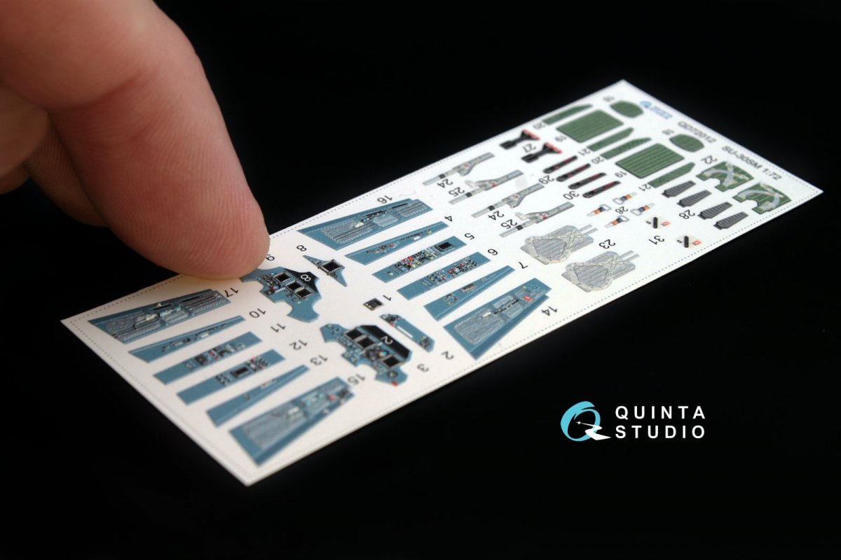 Intérieur imprimé en 3D et coloré sur papier décalcomanie Quinta Studio QD72012 Su-30SM (pour kit Zvezda) 1/72 – image 2