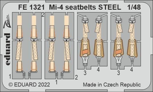 Ceintures de sécurité Eduard FE1321 Mi-4 STEEL TRUMPETER 1/48