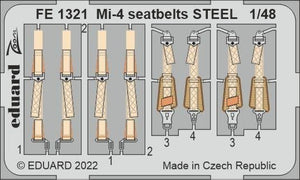 Ceintures de sécurité Eduard FE1321 Mi-4 STEEL TRUMPETER 1/48