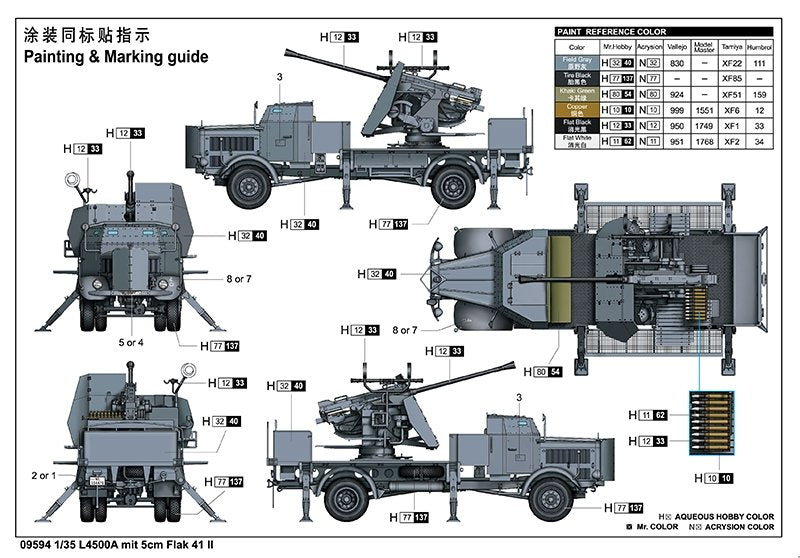 Trumpeter 09594 L4500A avec 5cm Flak 41 II 1/35 – image 4