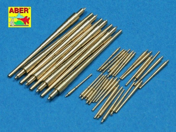Aber 1/700L-31 Ensemble de canons pour cuirassés de classe Bismarck 380 mm x 8 ; 150 mm x 12 ; 105 mm x 16 1/700