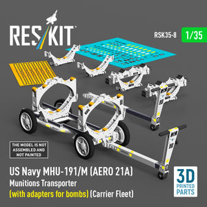 RESKIT RSK35-0008 US NAVY MHU-191/M (AERO 21A) Transporteur de munitions (avec adaptateurs pour bombes) (Flotte de porte-avions) (Maquette imprimée en 3D) 1/35 – immagine 2