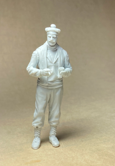 Copper State Models F35-038 Membre d&amp;#39;équipage d&amp;#39;une voiture blindée de la marine française et son café du matin 1/35 – immagine 2