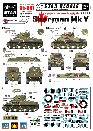 Star Decals 35-861 Blindés canadiens en Italie 1/35