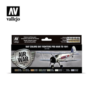 Vallejo 71149 Chasseurs de jour de la RAF d&amp;#39;avant-guerre à 1941, 8 x 17 ml