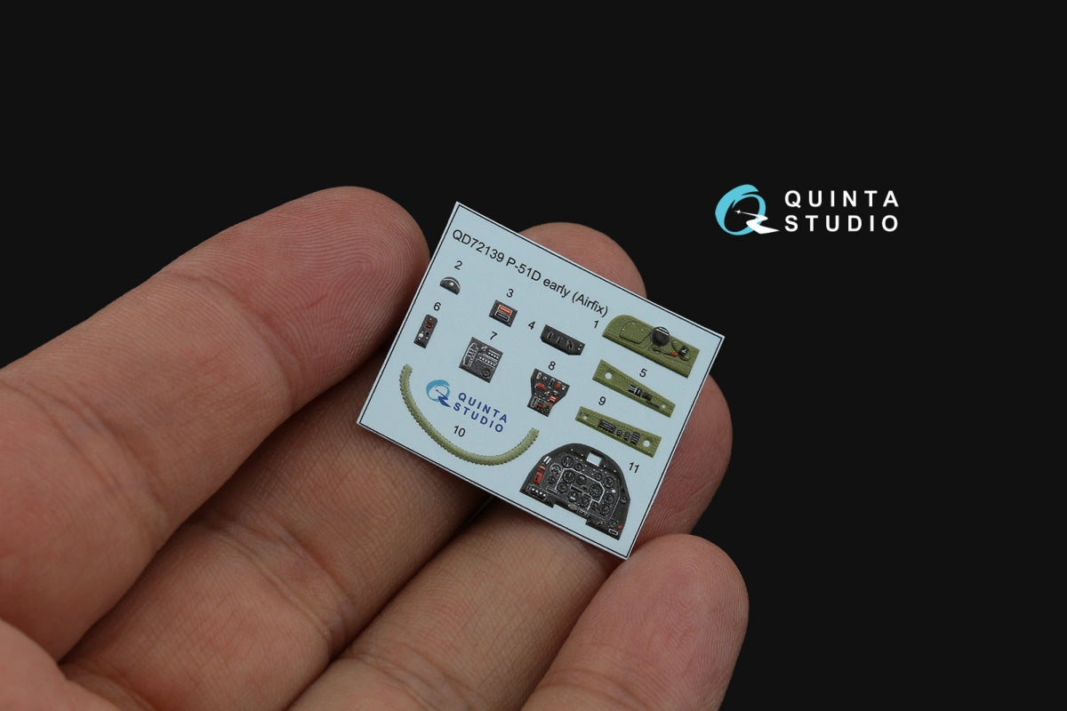 Quinta Studio QD72139 P-51D early 3D-Printed coloured Interior on decal paper (Airfix) 1/72 – zdjęcie 3