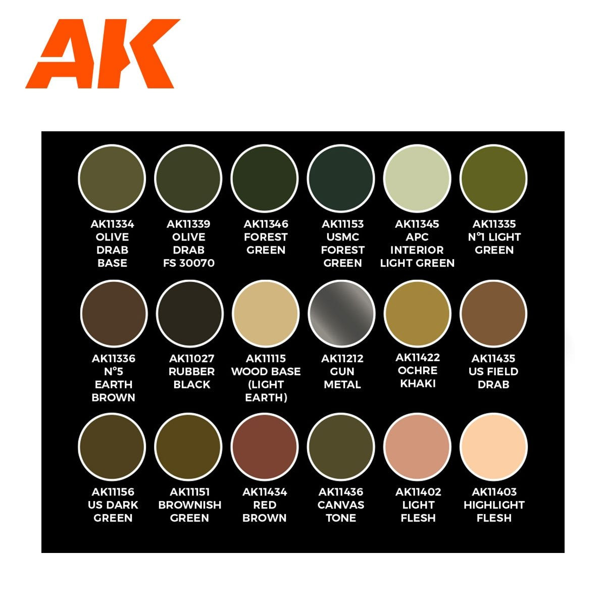 Coffret Signature AK Interactive AK11763 – Adam Wilder 3G (18 x 17 ml) – image 3