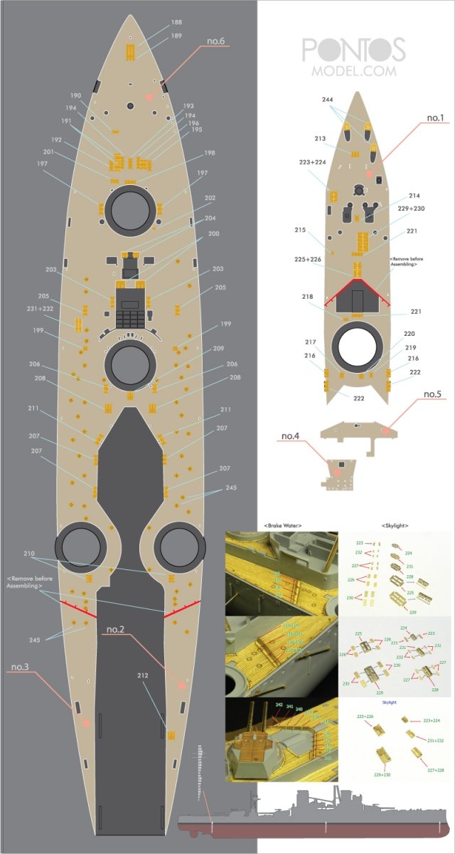 Pontos 35028WD1 HMS Dreadnought Wooden Deck set 1907 1/350 – zdjęcie 5