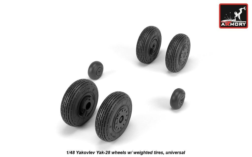 Roues de Yak-28 avec pneus lestés Armory Models AW48037, échelle 1/48 – imagen 2