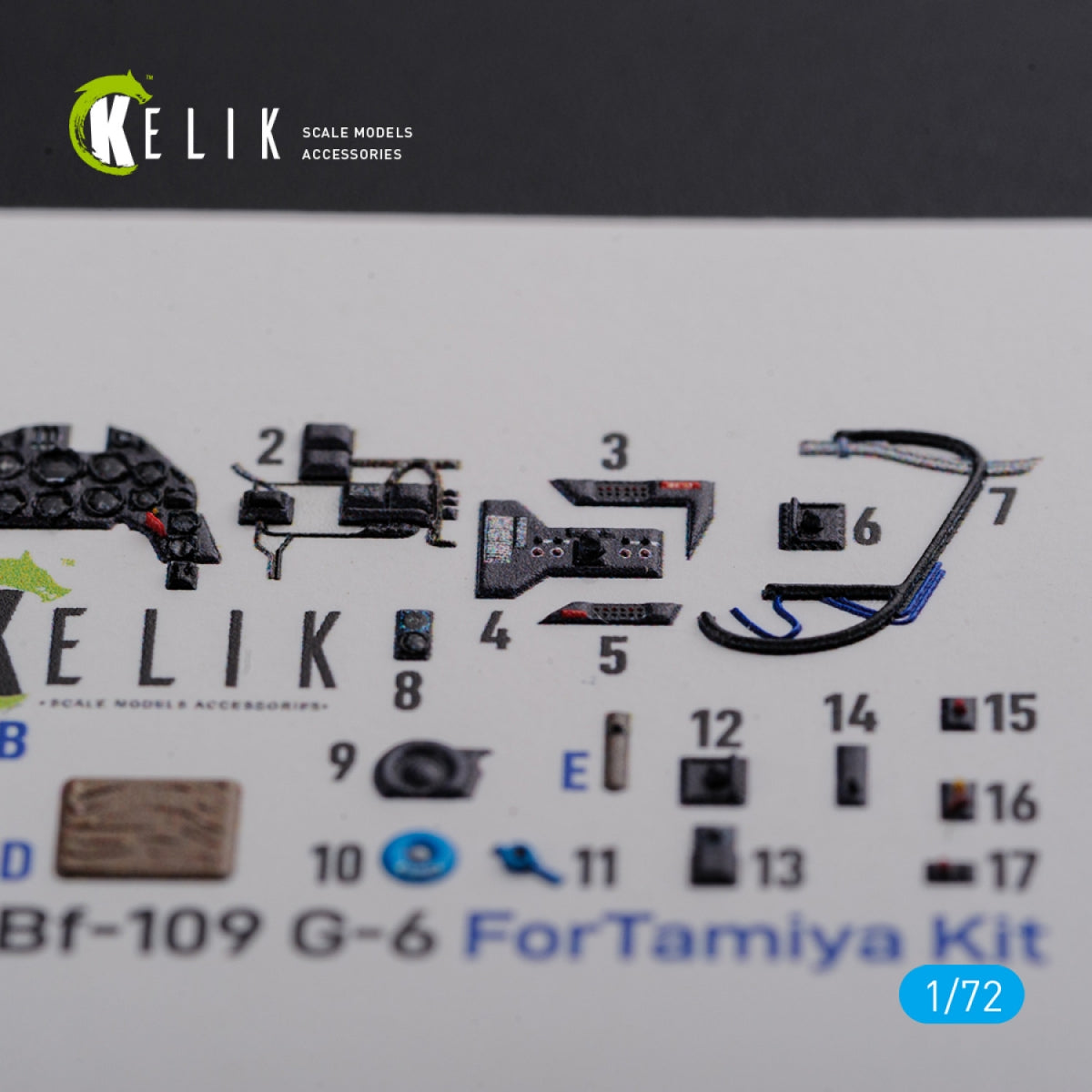 Décalcomanies 3D intérieures KELIK K72105 BF109 G-6 pour maquette Tamiya au 1/72 – immagine 4