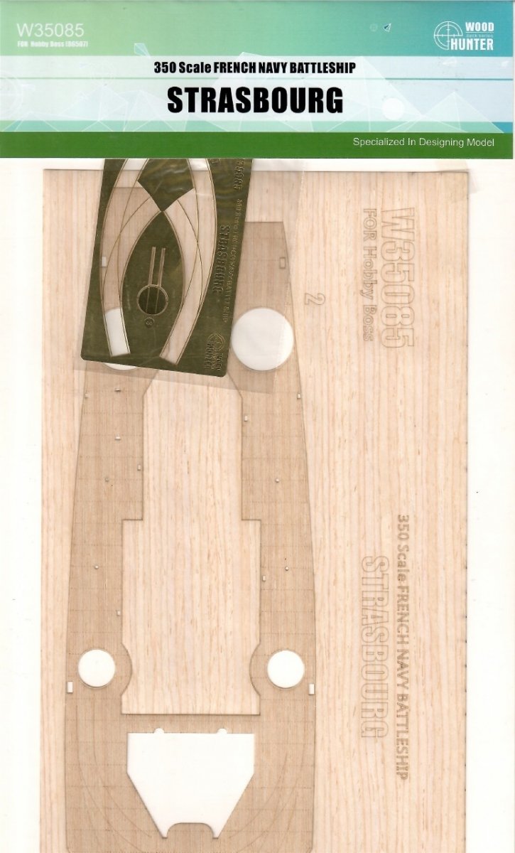 Maquette en bois W35085 du cuirassé français Strasbourg (Hobby Boss 86507) à l'échelle 1/350