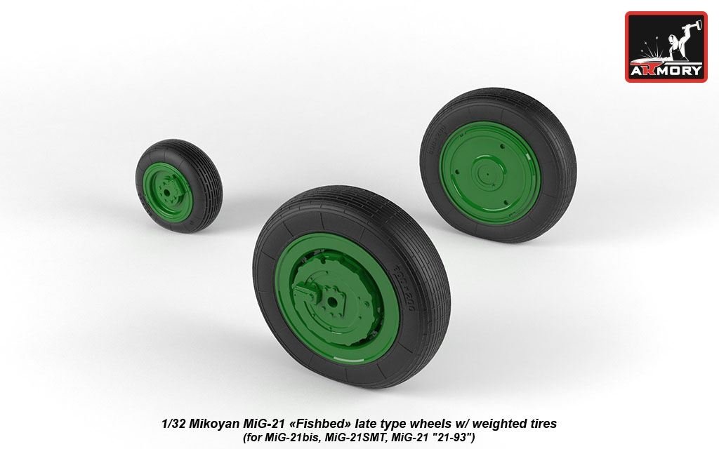 Armory Models AW32011 Roues Fishbed pour Mikoyan MiG-21 avec pneus lestés, fin de série, échelle 1/32 – immagine 5