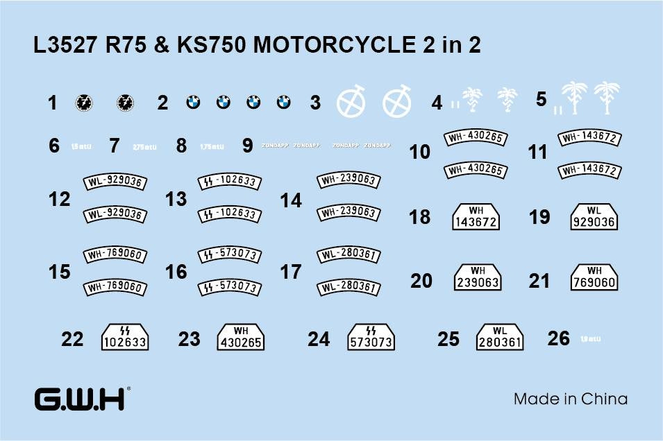 Great Wall Hobby L3527 Motos allemandes de la Seconde Guerre mondiale R75 et KS750 2 en 2 1/35 – imagen 4