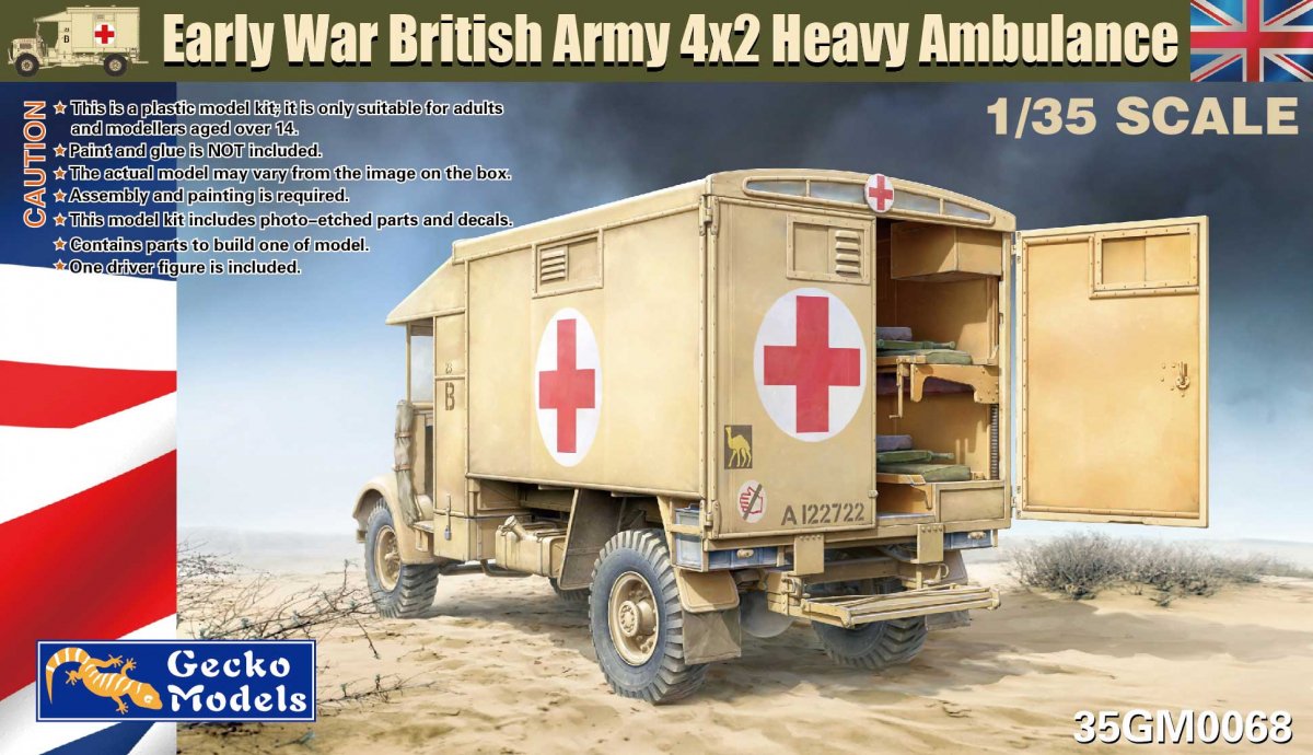 Maquette Gecko Models 35GM0068 Ambulance lourde Austin K2Y du début de la guerre, échelle 1/35