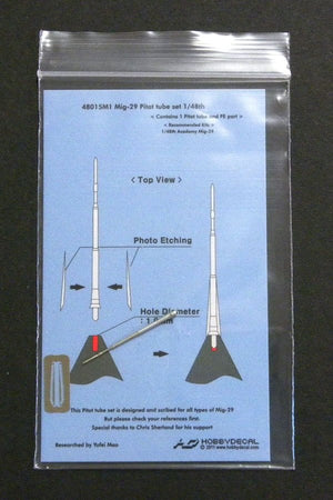 HobbyDecal MT48015V1 Mig-29 jeu de tubes de Pitot 1/48