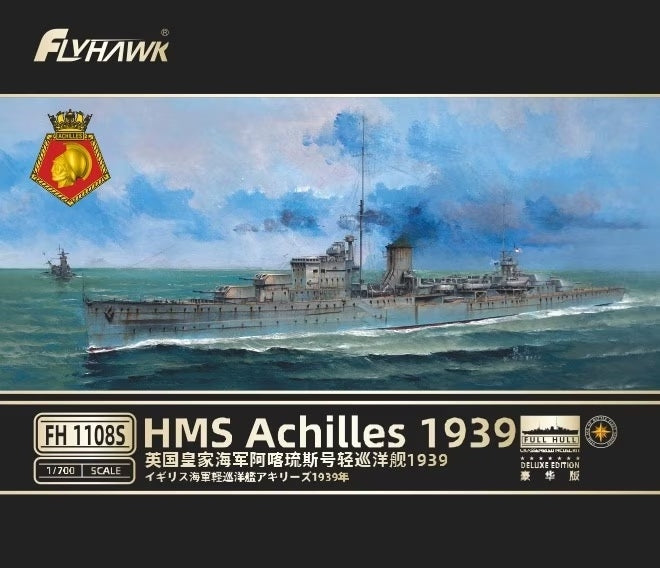 Maquette FlyHawk FH1108S Croiseur léger HMS Achilles 1939 Édition Deluxe 1/700
