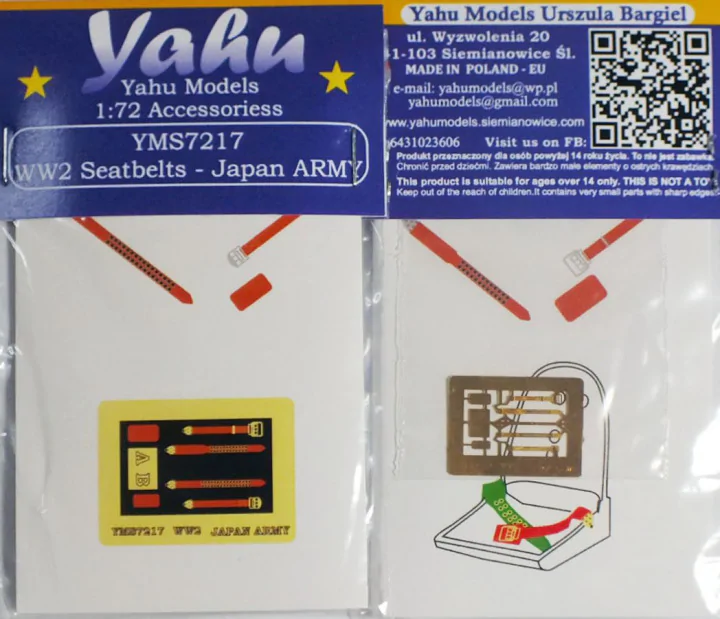 Ceintures de sécurité Yahu YMS7217 Seconde Guerre mondiale, armée japonaise, échelle 1/72