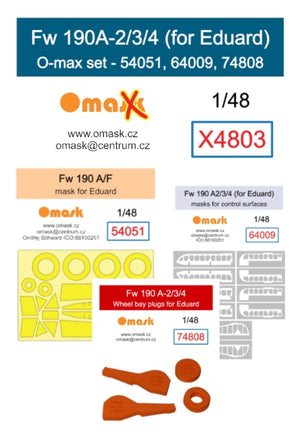 Kit Omask X4803 Fw 190A-2/3/4 O-max pour Eduard 1/48