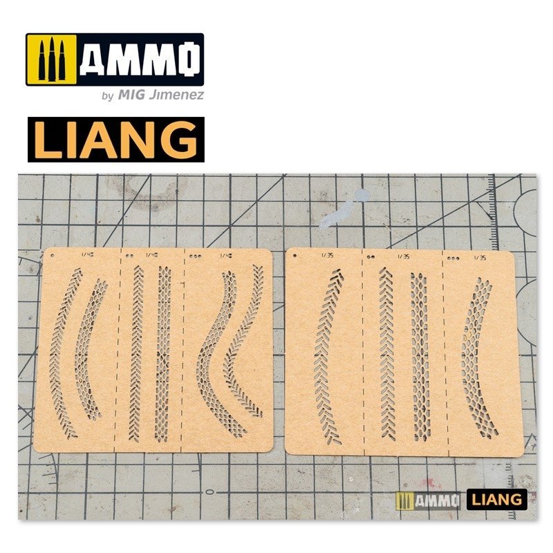 Pochoirs pour aérographe Liang 0010 Effets de traces de pneus A – image 3
