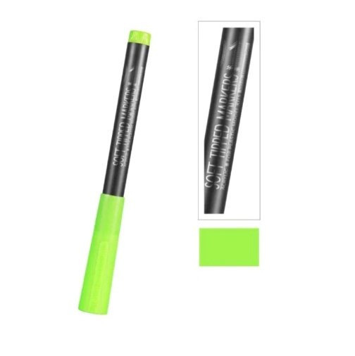 Stylo marqueur à pointe souple vert fluorescent DSPIAE MKF-01