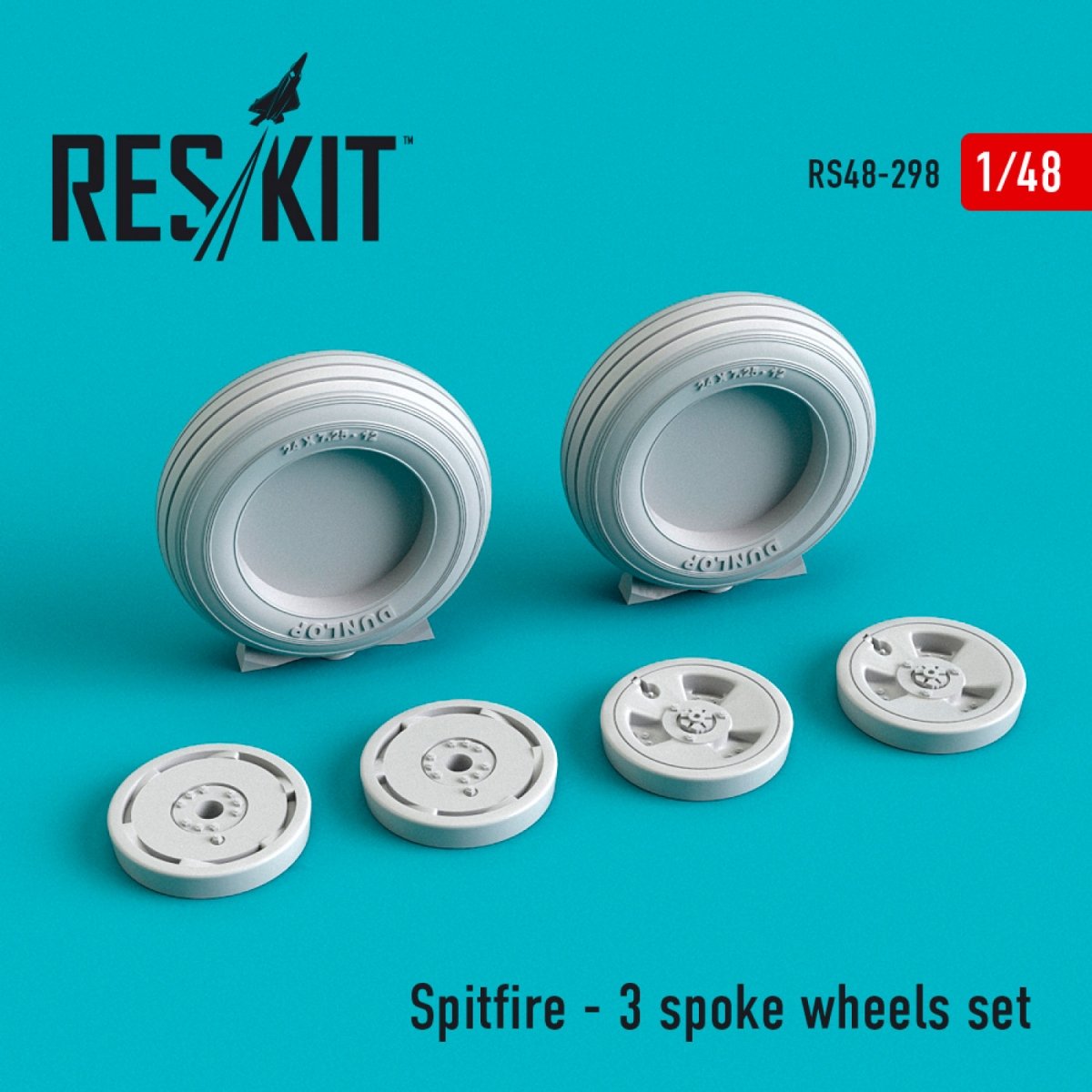 RESKIT RS48-0298 SPITFIRE (3 BRANCHES) JEU DE ROUES 1/48