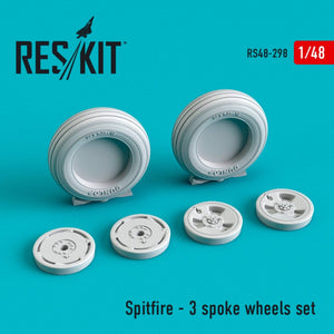 RESKIT RS48-0298 SPITFIRE (3 BRANCHES) JEU DE ROUES 1/48