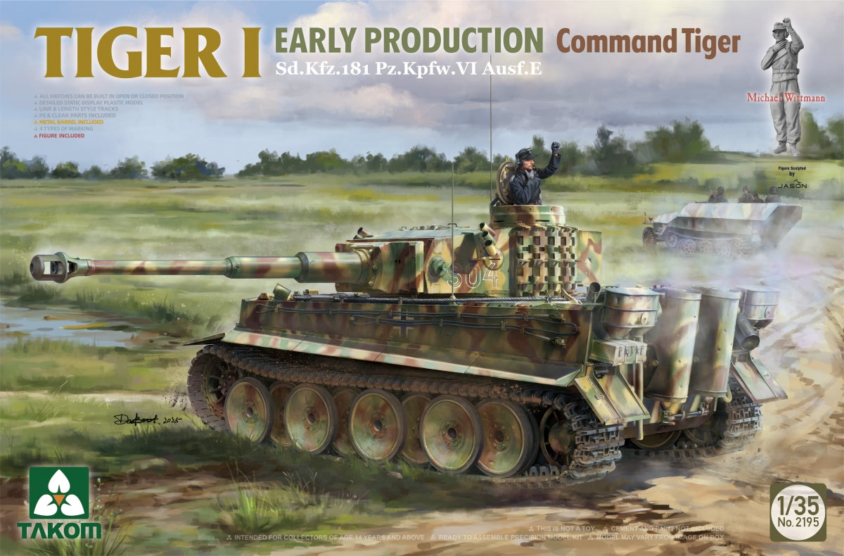 Takom 2195 TIGER I PREMIÈRE PRODUCTION Sd.Kfz.181 Pz.Kpfw.VI Ausf.E Command Tiger 1/35