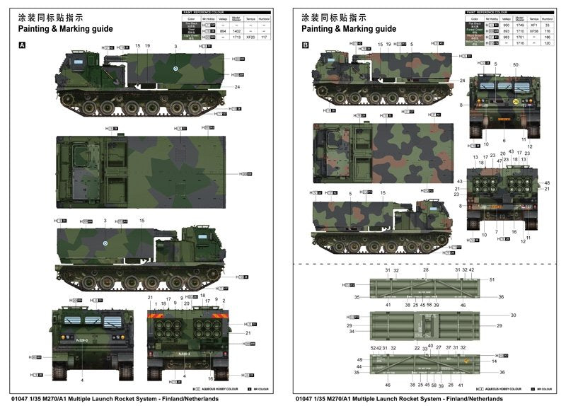 Trumpeter 01047 M270/A1 Lance-roquettes multiple Finlande/Pays-Bas 1/35 – immagine 2