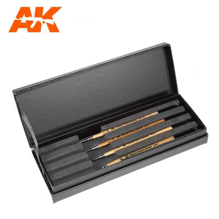 AK Interactive AKSK-10 PREMIUM SIBÉRIEN KOLINSKY BALAISES ÉTUI DE LUXE