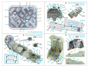 Intérieur coloré imprimé en 3D sur papier décalcomanie (Academy) pour Quinta Studio QD+35121 AH-1W (avec pièces en résine imprimées en 3D) à l&amp;#39;échelle 1/35 – image 2