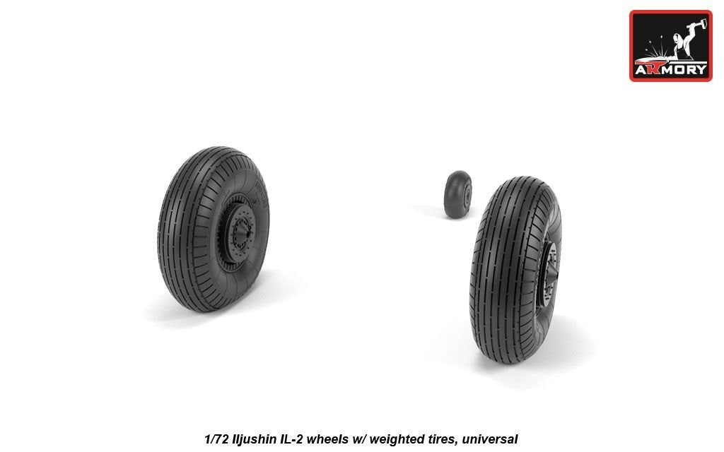 Armory Models AW72056 Iljushin IL-2 Bark, roues de type tardif avec pneus lestés, échelle 1/72