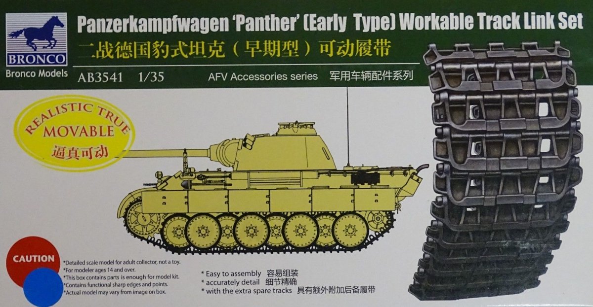 Ensemble de chenilles fonctionnelles Bronco AB3541 Panther Early Type 1/35