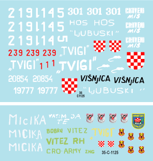 Star Decals 35-C1125 HVO - Hrvatsko Vijece Obranie (Croate). T-55 et T-55A 1992-95 1/35 – immagine 3