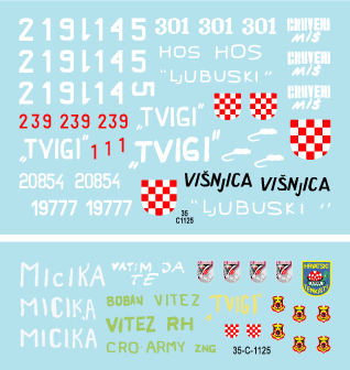 Star Decals 35-C1125 HVO - Hrvatsko Vijece Obranie (Croate). T-55 et T-55A 1992-95 1/35 – immagine 3