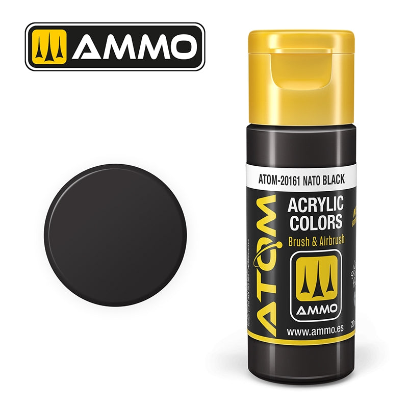 Ammo de Mig Jimenez 20161 ATOM COLOR Noir OTAN 20 ml