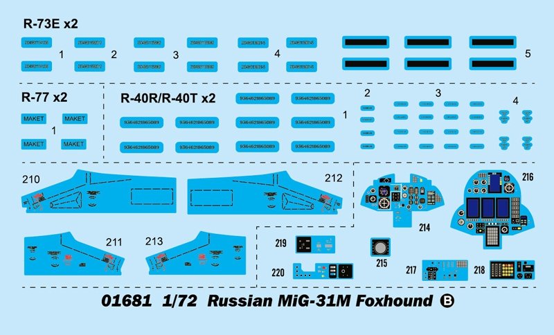 Trumpeter 01681 MiG-31M Foxhound russe au 1/72 – immagine 3