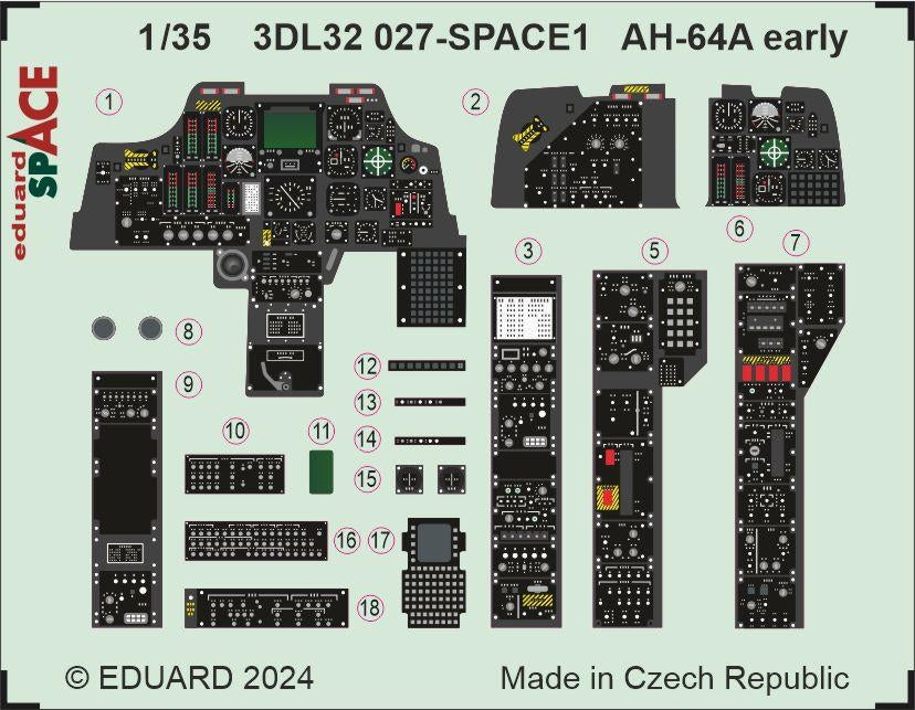 Eduard 3DL32027 AH-64A Trompette de l'espace (première version) 1/32